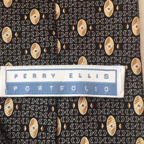 Perry Ellis Portfolio Men’s Tie Black & Beige NWOT